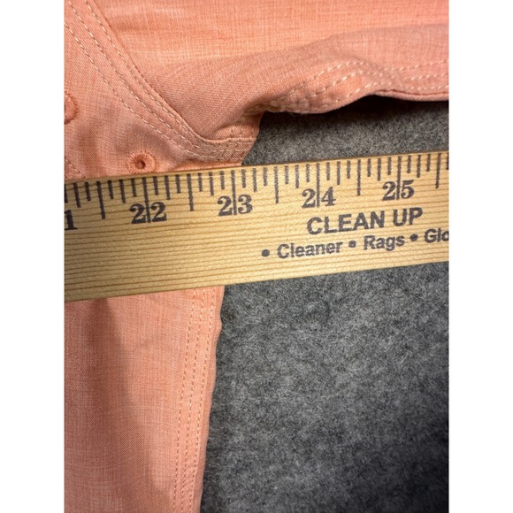 Orvis Mens Medium Button Down Shirt‎ Long Sleeve Peach Fishing Casual - Picture 3 of 8